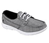 Skechers womens Go Walk Lite - 15433 Boat Shoe, Black/White, 10 US