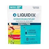 Liquid I.V.® Hydration Multiplier® Sugar - Free - Raspberry Melon, Lemon Lime, White Peach, Green Grape - Hydration Powder Packets, Electrolyte Powder Drink Mix | 16 Servings (Pack of 1)