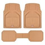 Motor Trend 943-BG FlexTough Defender Car Floor Mats -Next Generation Deep Dish Heavy Duty Contour Liners for Car SUV Truck & Van-All Weather Protection, Trim to Fit Most Vehicles Beige