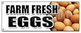 Farm Fresh Eggs Banner Sign Organic Range Free Milk Dairy Cheese Brown