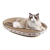 CENGNIAN Cat Scratcher, 17'' Disc Bed Mat, Cardboard Scratch Pad Lounge Couch for Indoor Cats, Sisal Material, Multi-Purpose Cat Scratcher and Sleeping Bed