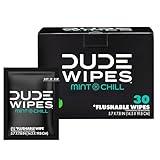 DUDE Wipes - On-The-Go Flushable Wipes - 1 Pack, 30 Wipes - Mint Chill Extra-Large Individually Wrapped Adult Wet Wipes - Eucalyptus & Tea Tree Oil - Septic and Sewer Safe