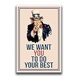 JSC376 Uncle Sam We Want You Classroom Poster | 18-Inches by 12-Inches | Premium 100lb Gloss Poster Paper