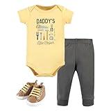 Hudson Baby Unisex Baby Cotton Bodysuit, Pant and Shoe Set, Construction Work Short Sleeve, 3-6 Months