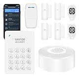 WiFi Alarm System, Smart Home Alarm System Wireless 9 Piece-kit, DIY Alarm System, Door Window Sensor, Motion Sensor, Remote, Keypad, Work with Alexa, for House, Apartment Security by GRSICO 2nd Gen