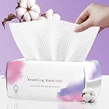 Disposable Face Towel 100 Count, Soft Cotton Face Clean Towels, Dry Wipes Facial Cloths Towelettes for Washing and Drying, Lint Free Facial Tissue for Skincare, Makeup Remover and Cleansing