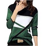 Black Womens Clothes Friday Deals Cyber Cheap Monday Sale Homisy Trendy Long Sleeve Shirts for Women Patchwork Color Block Top Fall Winter Tshirts Loose Fit Dressy Casual Blouses