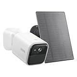 winees 2K Solar Security Camera Wireless Outdoor with 8G Free Local Storage, Continuous Powered, 2.4Ghz Wi-Fi Camera Compatible with Alexa & Google Home, Yard Camera with Motion Detection, IP66