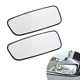 Sodcay 2 Pack Car Blind Spot Mirror, Wide Angle Convex Design, Waterproof Vehicle Reversing Safety Mirror, Universal 3.74In x 1.41In Rectangular Automotive Parking Aid Tool for Most Ca (Black)