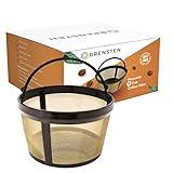 4 Cup Reusable Filter Basket With Closed Bottom Fits MrCoffee Coffee Maker and Brewer - Permanent Filter Replacement for Mr Coffee Gold Tone Basket-Style Filters