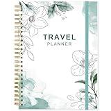 Travel Journal for Women & Men, Vacation & Road Trip Planner Organizer, Travel Notebook for 6 Trips, Trip Planner Gift to Record Memories and Adventures from Special Trips, 5.8" x 8.5", Teal Floral