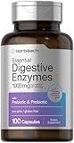 Horbäach Essential Digestive Enzymes | 100 Capsules | Enzyme Blend for Men & Women | Non-GMO & Gluten Free Supplement