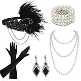 ONUPGO Flapper Accessories Set 1920s Great Gatsby Costume outfit for Women Girls Roaring 20s Accessories Jewelry Headpiece