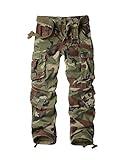 AKARMY Men's Casual Cargo Pants Military Army Camo Pants Combat Work Pants with 8 Pockets(No Belt) Battlefield Camo 42