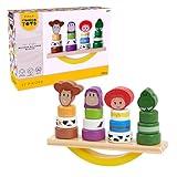 Disney Wooden Toys Toy Story Balance Blocks, 17-Piece Set Features Woody, Buzz Lightyear, Jessie, and Rex, Officially Licensed Kids Toys for Ages 18 Month by Just Play