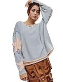 WINSASI Women Cotton Oversized Sweatshirt Lightweight Long Sleeve Crewneck Hoodies Free A Star Tee Shirts 2024 Fall Pullover Top Trendy Preppy People Doop Dupes Fashion Clothes