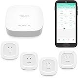 YoLink Smart Home Starter Kit: Hub & Water Leak Sensor 4-Pack, SMS/Text, Email & Push Notifications, LoRa Up to 1/4 Mile Open-Air Range, w/Alexa, IFTTT, Home Assistant