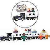 Wooden Train Set Magnetic Train Toys Compatible w/Wooden Train Tracks | Toddlers Preschool Train Set | Birthday Gifts Boys Girls | All Aboard, Friends!