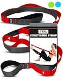 Stretching Strap with Loops - Non Elastic Stretch Band for Physical Therapy, Yoga Strap for Stretching Equipment, Stretch Bands for Exercise and Flexibility - Fascia, Hamstring and Leg Stretcher Belt