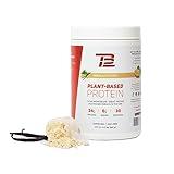 TB12 Plant Based Protein Powder by Tom Brady, 24g of Vegan Pea Protein, Low Sugar, Low Carb, Non-GMO, Meal Replacement, Keto Friendly, Paleo, Sugar Free, Vanilla Flavor (30 Servings/2.12lbs)