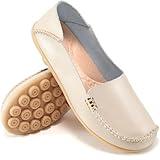 Ablanczoom Womens Loafers Casual Shoes: Comfortable Round Toe Slip on Loafers Soft Moccasins Dressy Flats Shoes for Driving Walking Beige