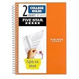 Five Star Spiral Notebook, 2 Subject, College Ruled, 9 1/2" x 6" 80 Sheets, Sedona Orange (840029CD1-ECM)