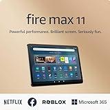 Amazon Fire Max 11 tablet, vivid 11” display, all-in-one for streaming, reading, and gaming, 14-hour battery life, optional stylus and keyboard, 128 GB, Gray, without lockscreen ads