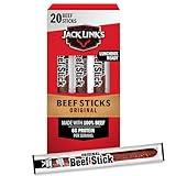 Jack Link's Beef Sticks, Original – Protein Snack, Meat Stick with 6g of Protein, Made with 100% Beef, Individually Wrapped Beef Snack Sticks – 0.92 Oz. (20 Count)