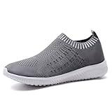 TIOSEBON Women's Athletic Walking Shoes Casual Mesh-Comfortable Work Sneakers 7 US Deep Gray