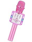 Amazmic Toys for Girls, Kids Karaoke Microphone Toddler Microphone for Kids with Lights, Birthday Gift for Girls, Boys Toy Age 3 4 5 6 7 8+(Light Pink)