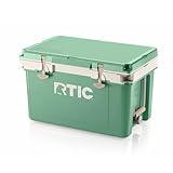 RTIC Ultra-Light 32 Quart Hard Cooler Insulated Portable Ice Chest Box for Drink, Beverage, Beach, Camping, Picnic, Fishing, Boat, Barbecue, 30% Lighter Than Rotomolded Coolers, Sage/Beach