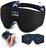 LC-dolida Sleep Headphones, 3D Sleep Mask Bluetooth Wireless Music Eye Mask, Sleeping Headphones for Side Sleepers Sleep Mask with Bluetooth Headphones Ultra-Thin Stereo Speakers Perfect for Sleeping