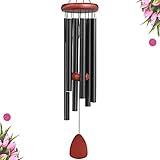 WENANA Large Aluminium Wind Chimes Outside, Soothing Melodic Memorial Sympathy Wind Chime, Suitable Outdoor Garden Patio Decor, Gift for Mom Women Neighbors (36 Inches Black)