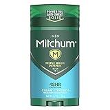 Mitchum Men's Deodorant, Antiperspirant Stick, Triple Odor Defense Invisible Solid, 48 Hr Protection, Dermatologist Tested, Clean Control, 2.7 Oz (Pack of 1)