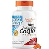 Doctor's Best High Absorption CoQ10 with BioPerine, Gluten Free, Naturally Fermented, Heart Health, Energy Production, 100 mg, 120 Count