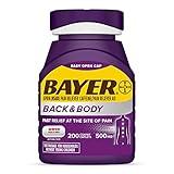 Bayer Extra Strength 500mg Aspirin Plus Caffeine for Powerful Pain Relief, 200 Coated Caplets