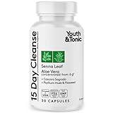 Youth & Tonic 15 Day Cleanse: Gut Health and Colon Detox to Break The Plateau, Helps with Belly Bloat, Regularity, and for Feeling Lighter and More Energized for Men & Women, Made in USA, 30 Pills