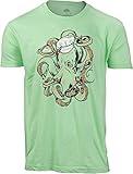 Ann Arbor T-shirt Co. Octopus Chef | Funny Restaurant Joke Kitchen Staff Cook Cooking Humor Cute Graphic T-Shirt for Men -(Adult, L) Vintage Green