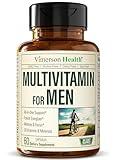 Multivitamin for Men - Daily Mens Multivitamins & Multiminerals Supplement for Energy, Focus and Performance. Mens Vitamins A, C, D, E & B12, Zinc, Calcium, Magnesium & More. Multi Vitamin Capsules