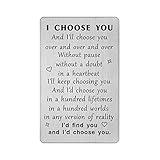 TANWIH I Choose You Wallet Card Gift, Groom Gifts from Bride on Wedding Day, I Love You Cards Gifts for Him Husband, Engagement, Valentines