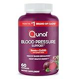 Qunol Blood Pressure Support, 3 in 1 Beets + CoQ10 + Grape Seed Extract, Beet Root Capsules That Supports Healthy Blood Circulation & Heart Healthy Energy, 60 Count (Pack of 1)