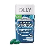 OLLY Ultra Strength Goodbye Stress Softgels, GABA, Ashwagandha, L-Theanine and Lemon Balm, Stress Relief Supplement - 60 Count