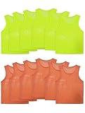 VOGRYE Pinnies Scrimmage Vests, Team Practice Jersey for Child Youth Teen, Lightweight, Set of 12