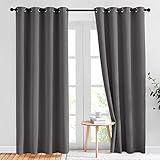 NICETOWN Gray Blackout Curtains for Bedroom 84 inch Long 2 Panels - Thermal Curtains & Drapes Grommet Room Darkening Curtains Noise Reducing Window Treatments for Living Room (W52 x L84, Grey)