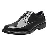 Bruno Marc Men's Downing-02 Black Pat Leather Lined Dress Oxford Shoes Classic Lace Up Formal Size 9.5 M US