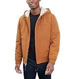 Lucky Brand Men's Bomber Jacket with Faux Sherpa Lined Hood, Tobacco