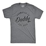 Mens Promoted to Daddy 2024 2023 2022 2021 2020 T Shirt Fathers Day for New Best Dad Ever Mens Funny T Shirts Dad Joke T Shirt for Men Novelty Tees for Men Dark Grey L