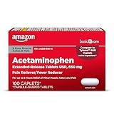 Amazon Basic Care Acetaminophen Extended-Release Tablets, 650 mg, 100 Count (Packaging may vary)