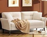 Kidirect 69" White Couch, Loveseat Sofa, Couches for Living Room, Comfy Sofas for Living Room 3min No Tool Fast Assembly, Small Couch for Bedroom, Modern Velvet Sofa Couch for Apartment Office