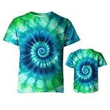 Tie Dye Boys Girls 3D Graphic T Shirt, Novelty Kid's Shirts, Casual Crewneck Short Sleeve Tops Tees 6-16 Years